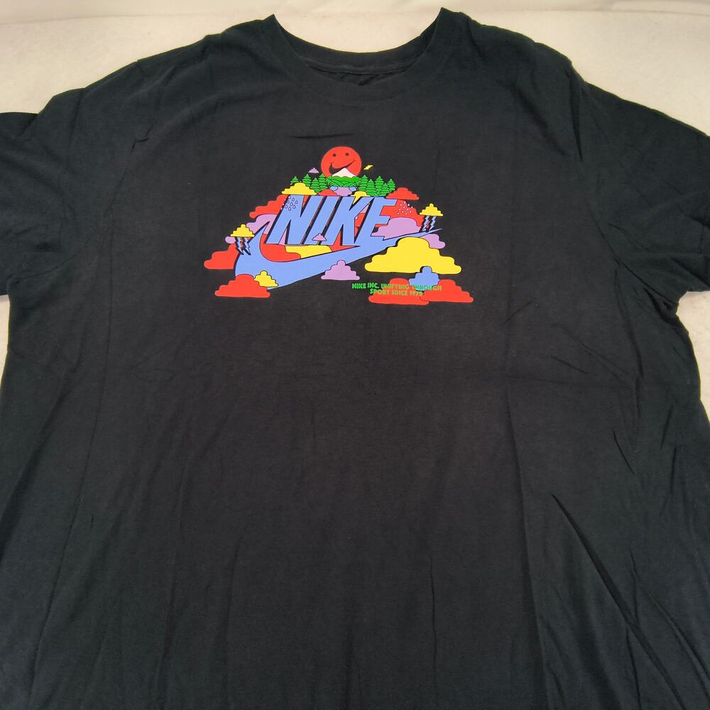 Nike Tee Short Sleeve Crew Neck Shirt Mens Size Extra Large XL Black Multi